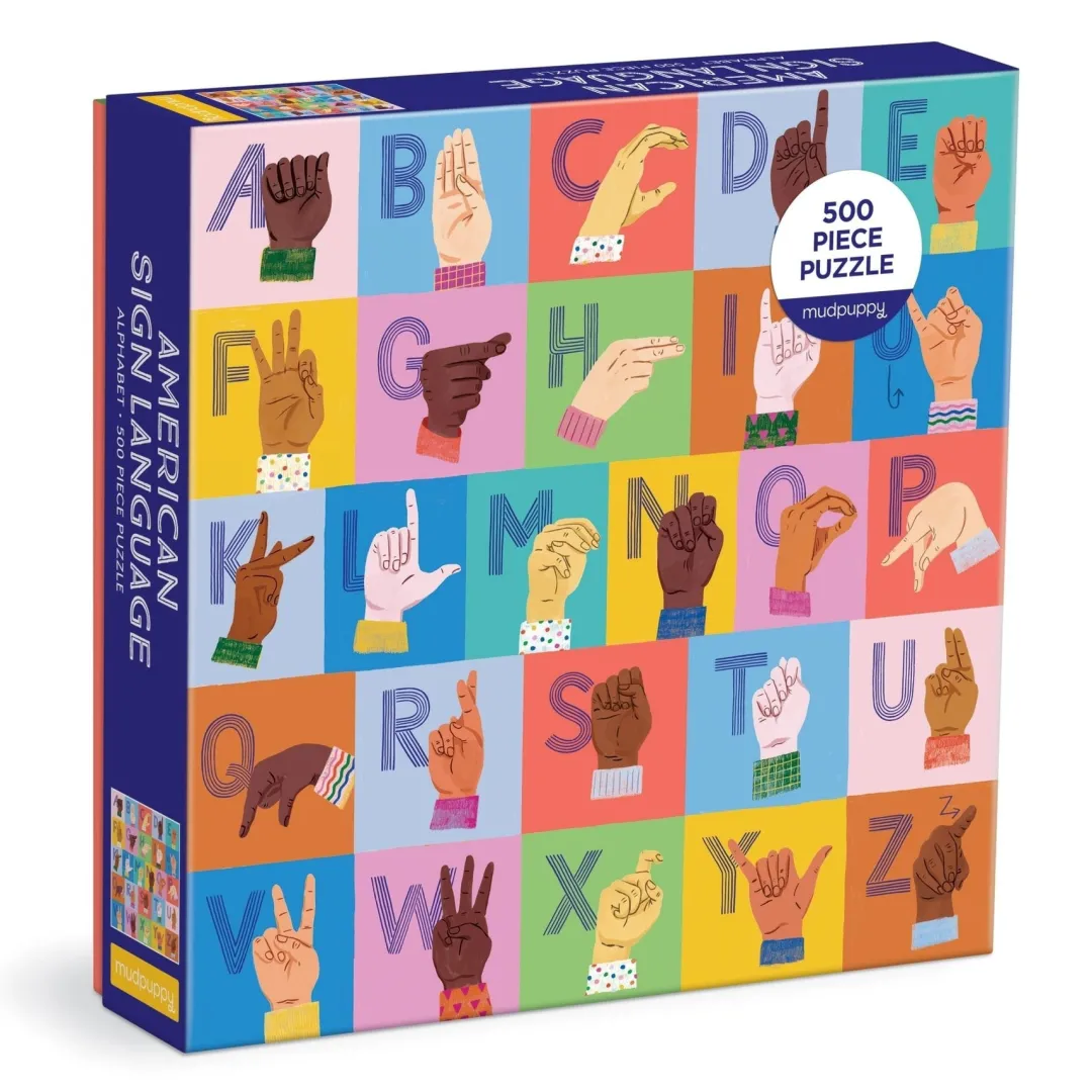 Galison American Sign Language Alphabet 500 Piece Family Puzzle