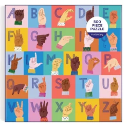 Galison American Sign Language Alphabet 500 Piece Family Puzzle
