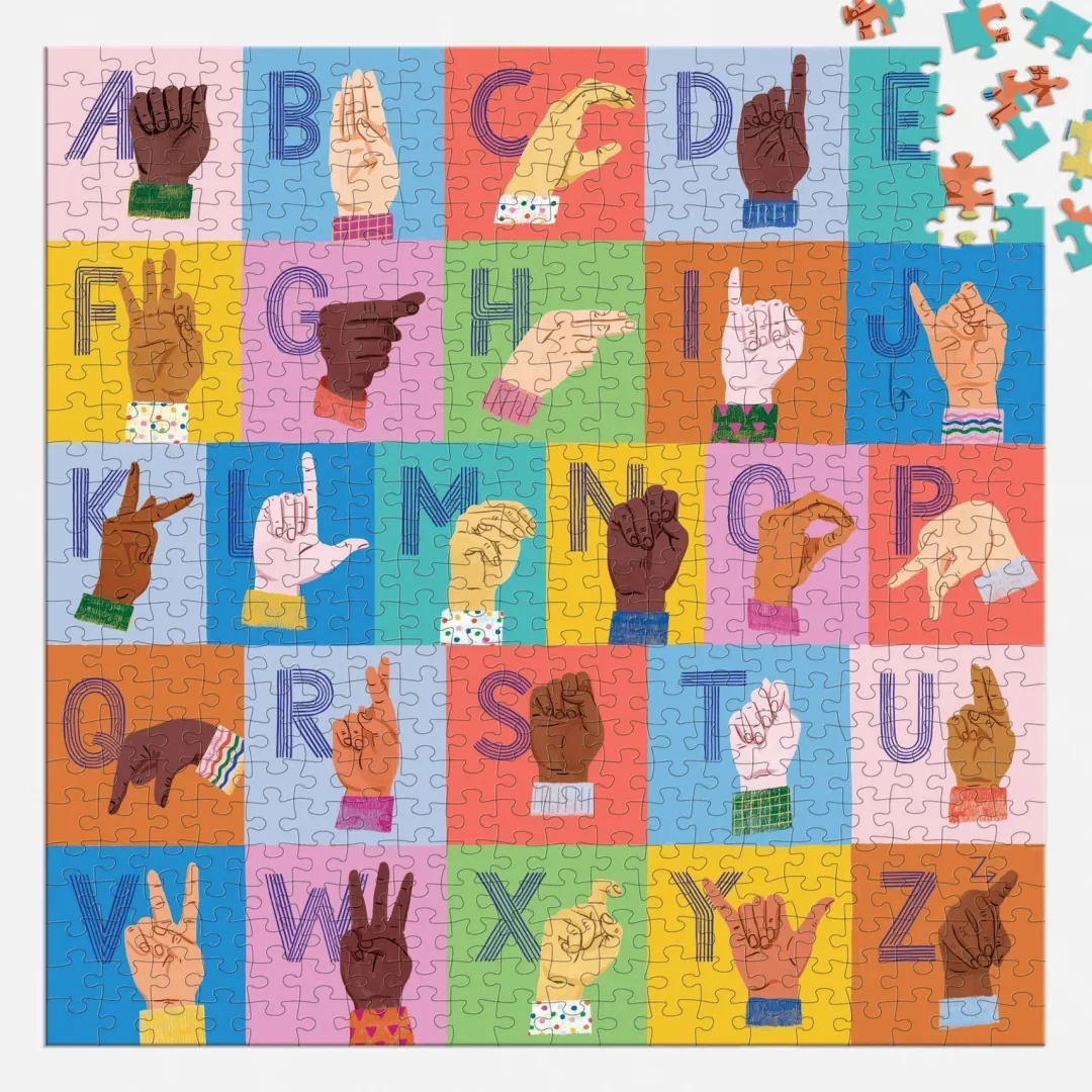 Galison American Sign Language Alphabet 500 Piece Family Puzzle
