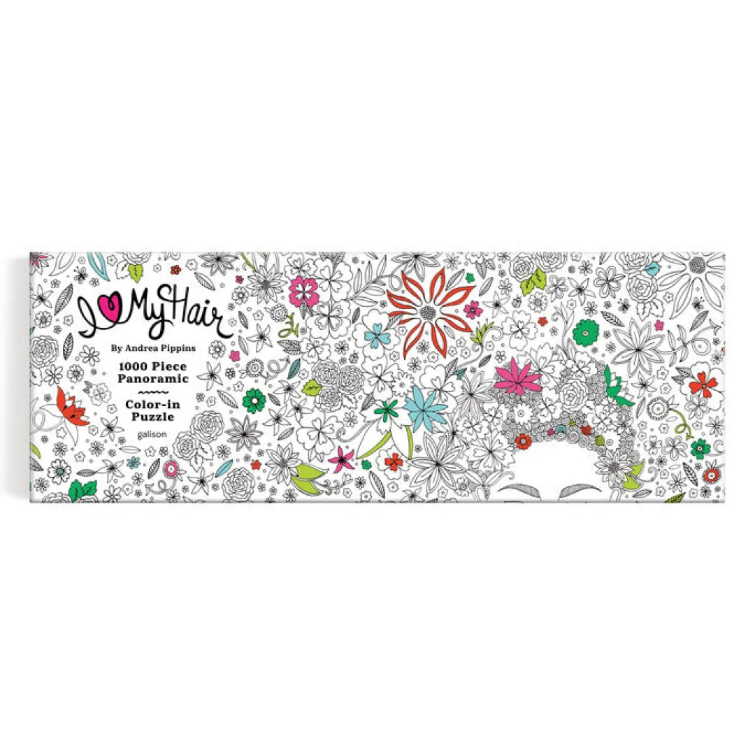 Galison Andrea Pippins Flowers In Your Hair Color-In 1000 Piece Panoramic Puzzle