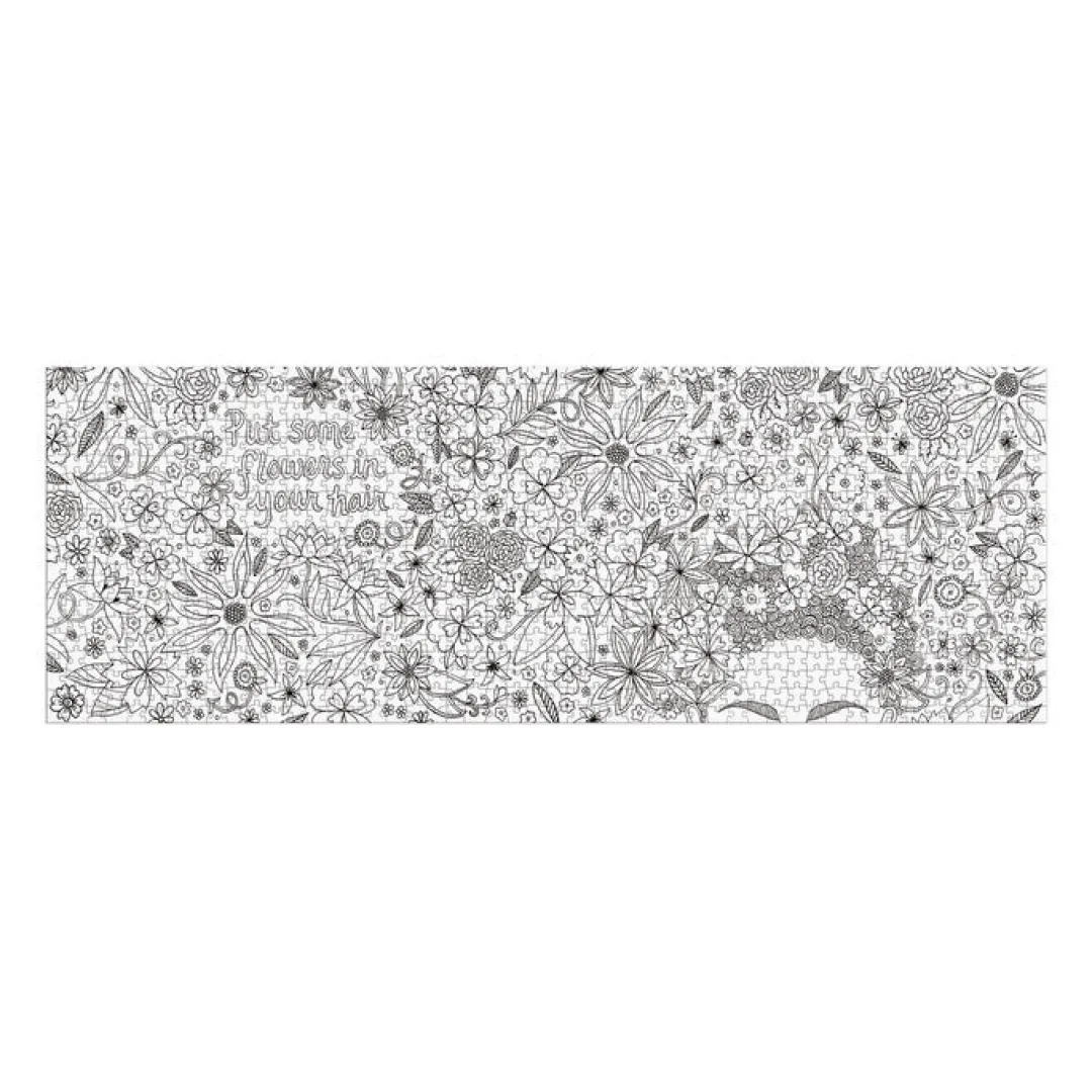 Galison Andrea Pippins Flowers In Your Hair Color-In 1000 Piece Panoramic Puzzle