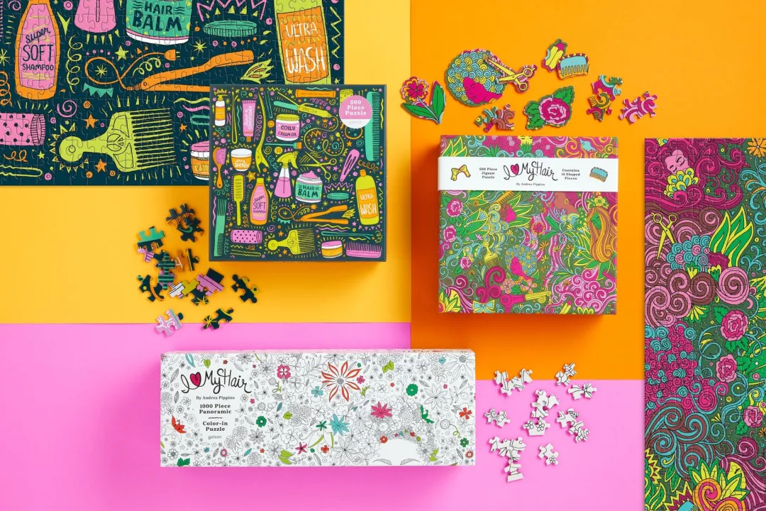 Galison Andrea Pippins Flowers In Your Hair Color-In 1000 Piece Panoramic Puzzle