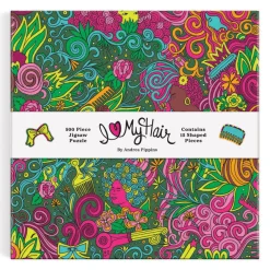 Galison Andrea Pippins I Love My Hair 500 Piece Puzzle with Shaped Pieces