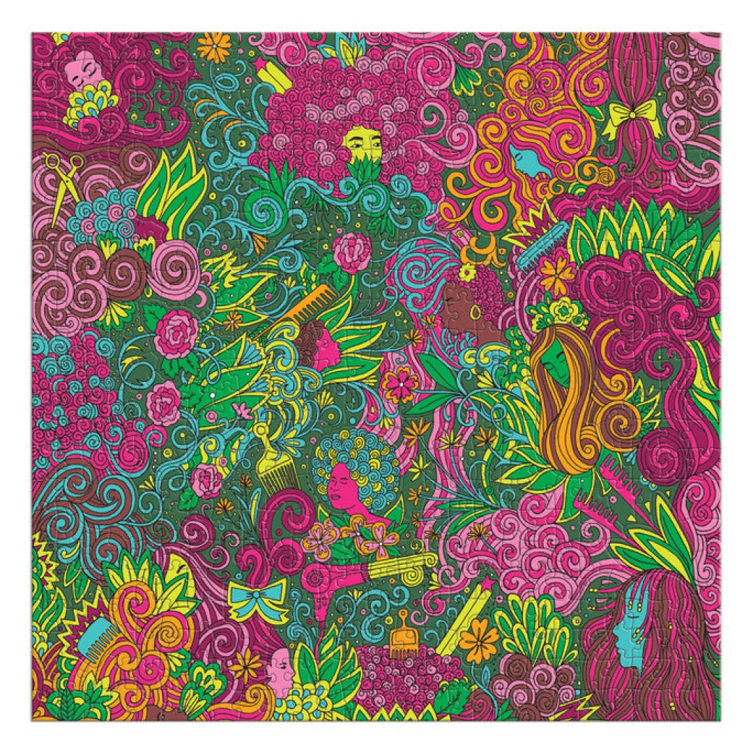 Galison Andrea Pippins I Love My Hair 500 Piece Puzzle with Shaped Pieces