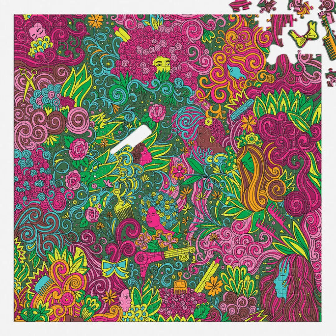 Galison Andrea Pippins I Love My Hair 500 Piece Puzzle with Shaped Pieces