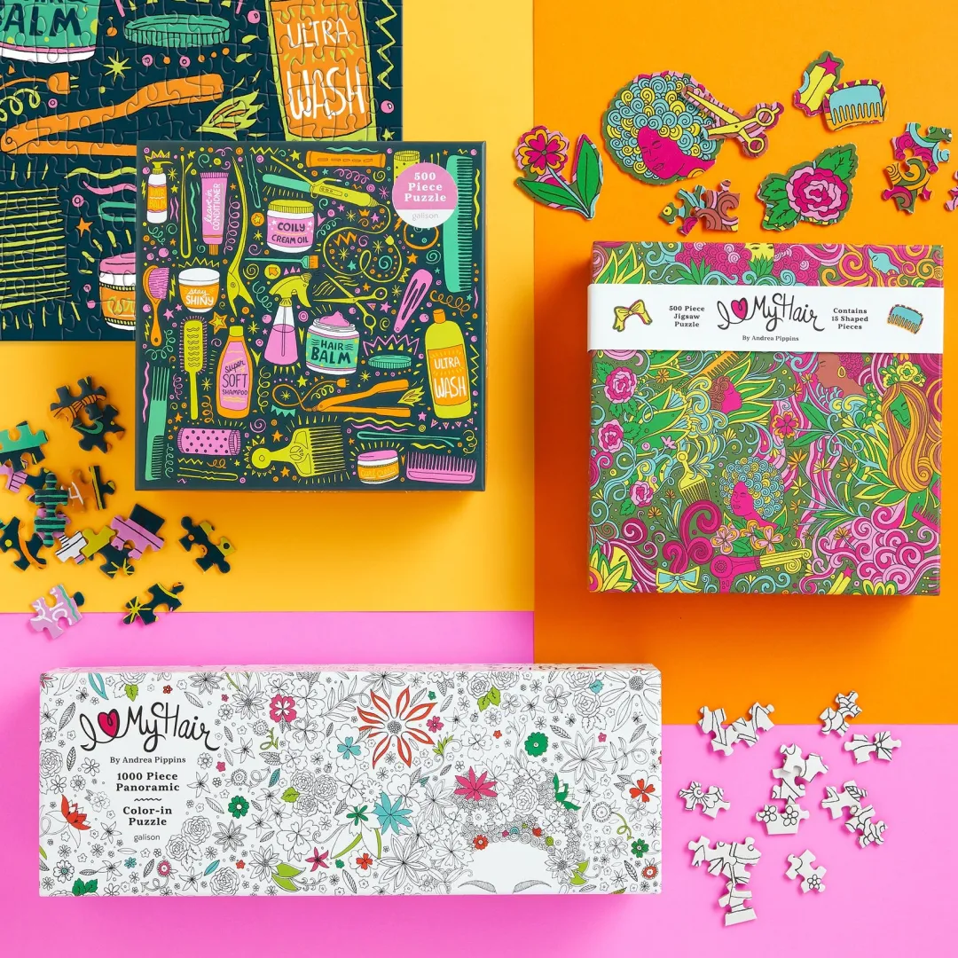 Galison Andrea Pippins I Love My Hair Tools 500 Piece Puzzle