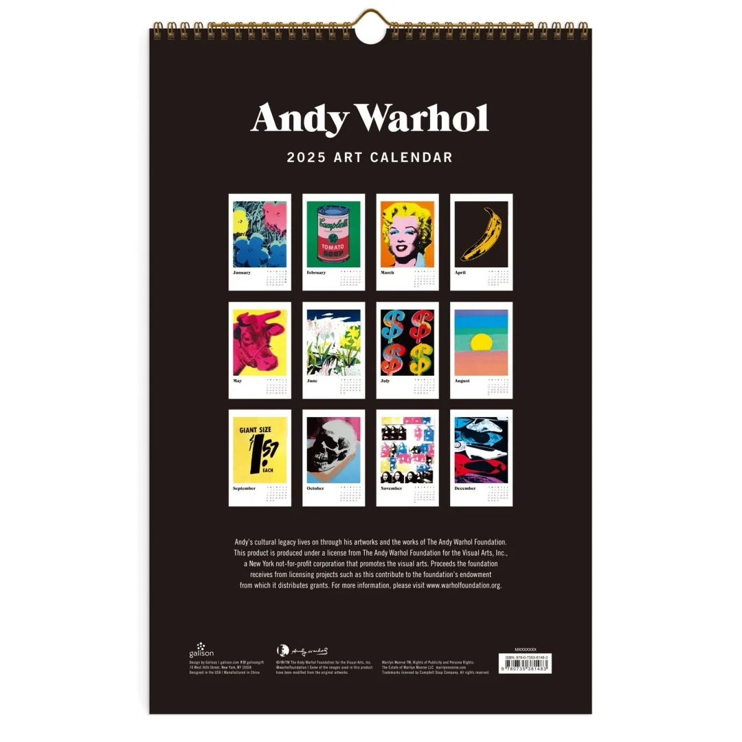 Galison Andy Warhol 2025 Wall Calendar