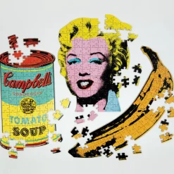 Galison Andy Warhol Campbell's Soup 100 Piece Mini Shaped Jigsaw Puzzle