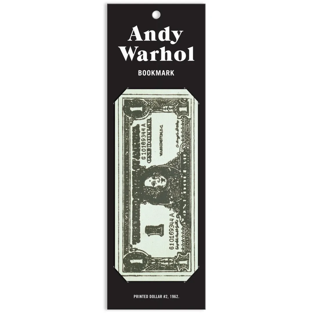 Galison Andy Warhol Dollar Bill Shaped Bookmark