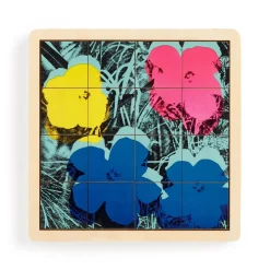 Galison Andy Warhol Flowers 2-in-1 Sliding Wood Puzzle