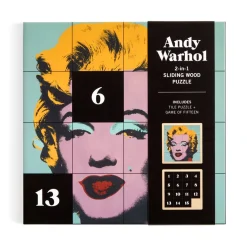 Galison Andy Warhol Marilyn 2-in-1 Sliding Wood Puzzle