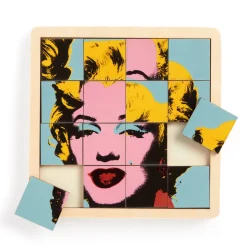 Galison Andy Warhol Marilyn 2-in-1 Sliding Wood Puzzle