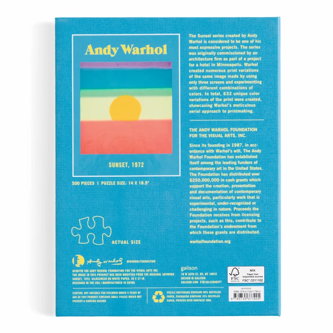 Galison Andy Warhol Sunset 500 Piece Book Puzzle