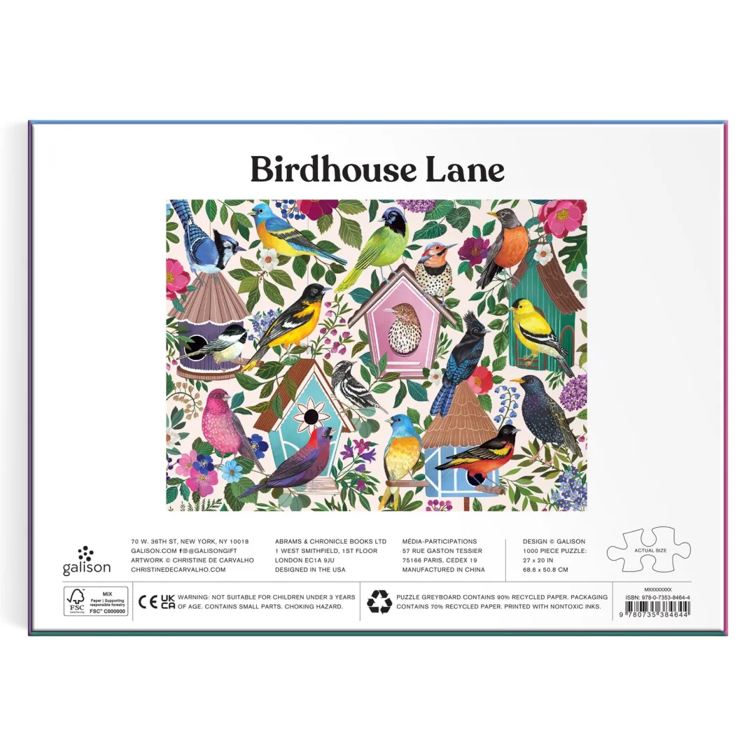 Galison Birdhouse Lane 1000 Piece Puzzle