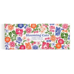 Galison Blooming Cats Rubber Stamp Set