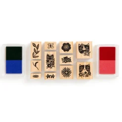 Galison Blooming Cats Rubber Stamp Set