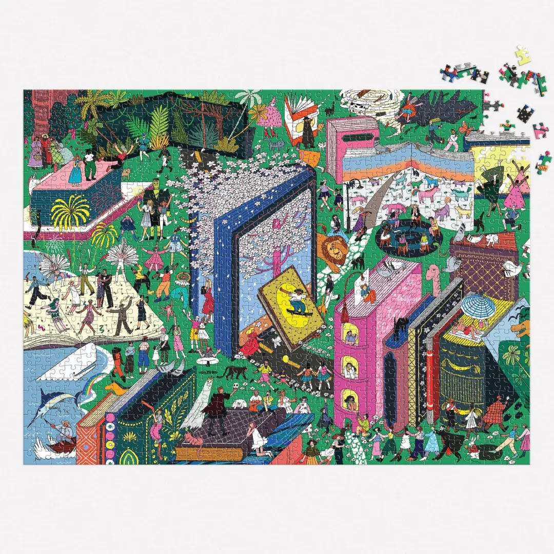 Galison Book World 1000 Piece Puzzle