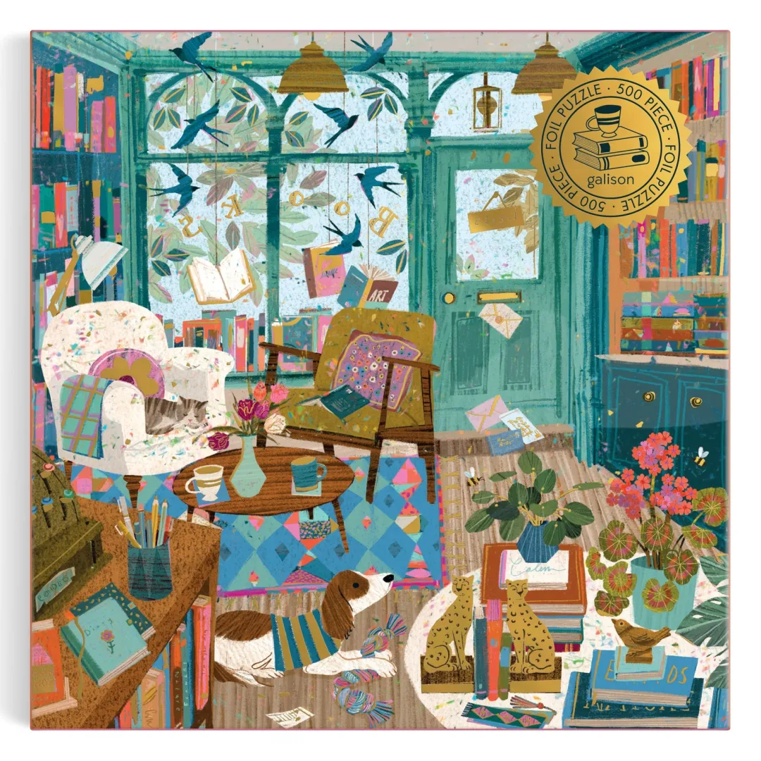 Galison Bookshop Afternoon 500 Piece Foil Puzzle