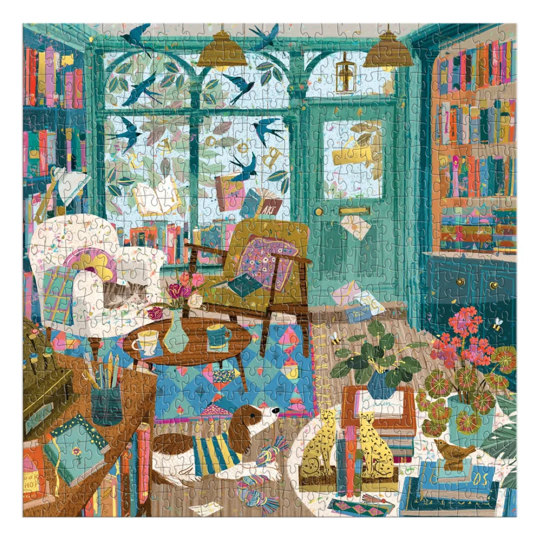 Galison Bookshop Afternoon 500 Piece Foil Puzzle