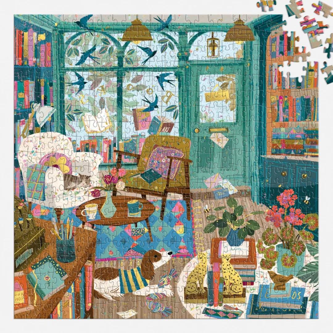 Galison Bookshop Afternoon 500 Piece Foil Puzzle