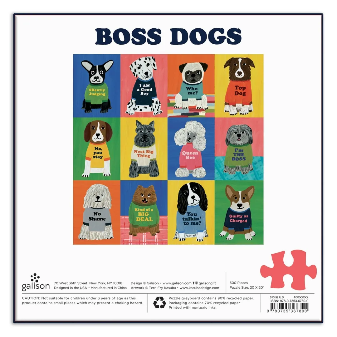 Galison Boss Dogs 500 Piece Family Jigsaw Puzzle