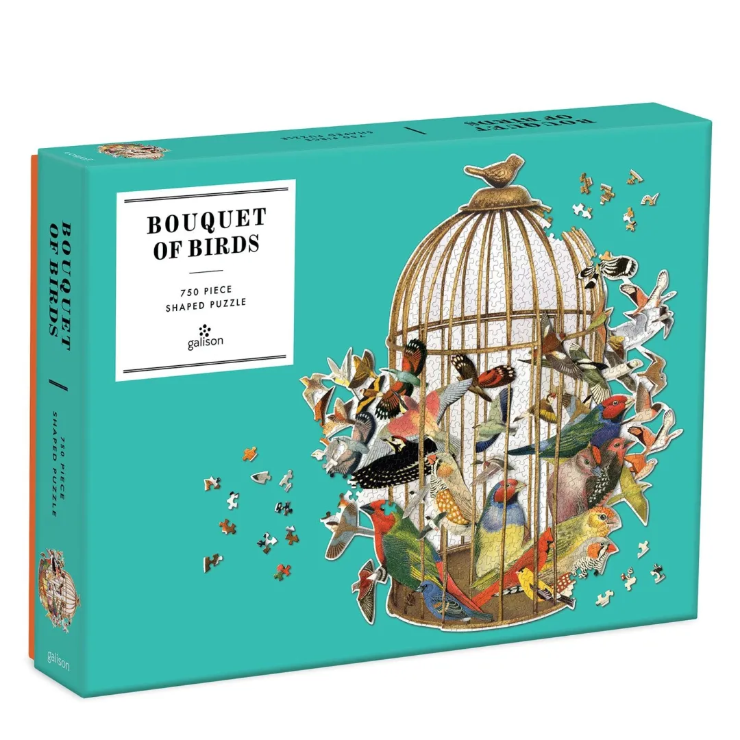 Galison Bouquet of Birds 750 Piece Shaped Jigsaw Puzzle