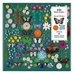 Galison Butterfly Botanica 500 Piece Puzzle with Shaped Pieces