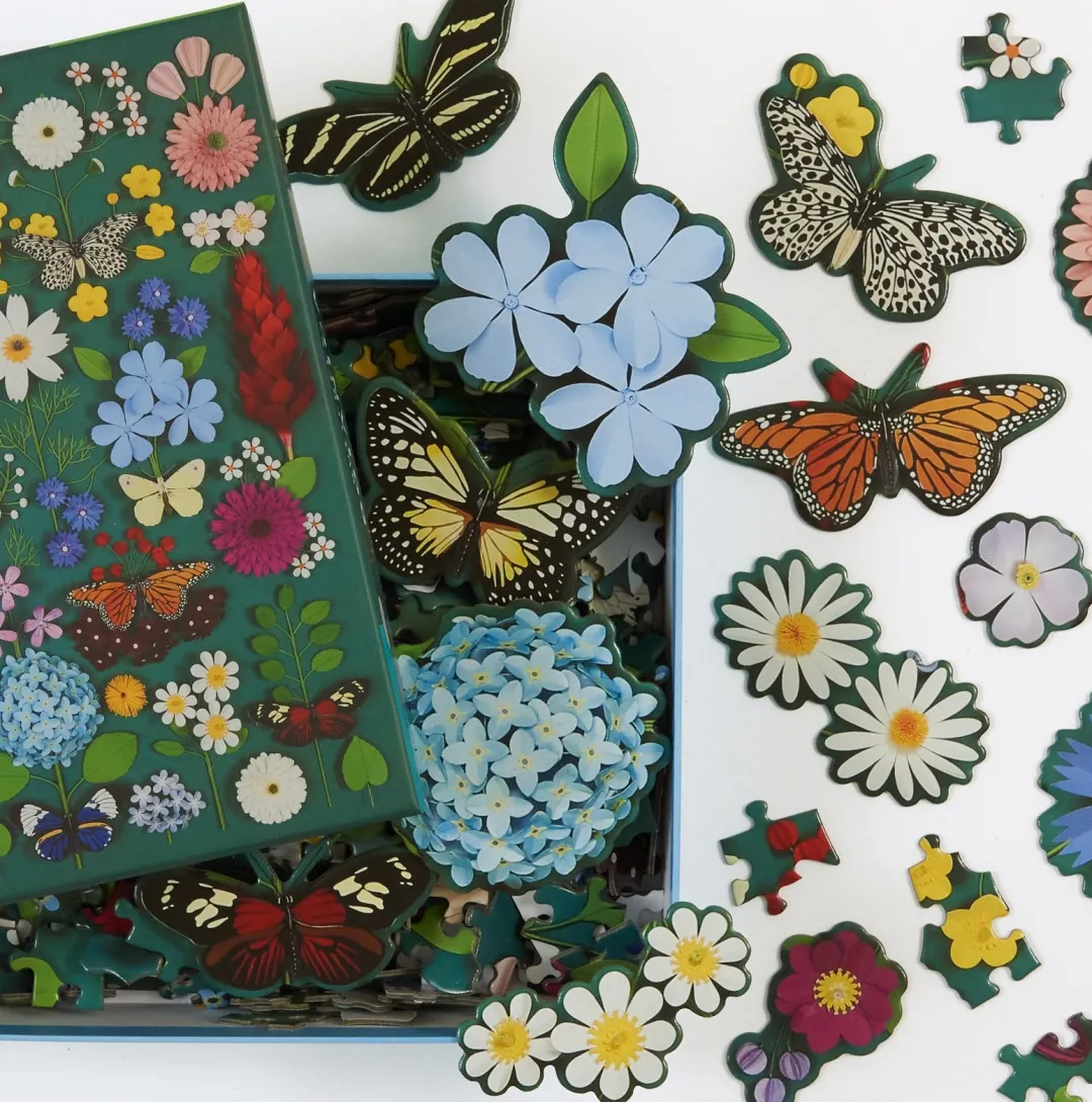 Galison Butterfly Botanica 500 Piece Puzzle with Shaped Pieces