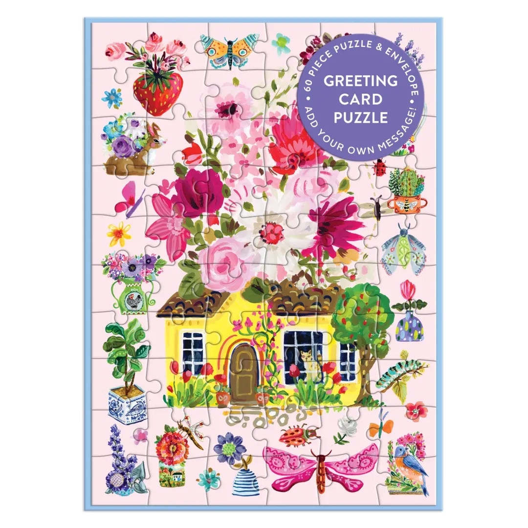 Galison Buzzy Bouquets Greeting Card Puzzle