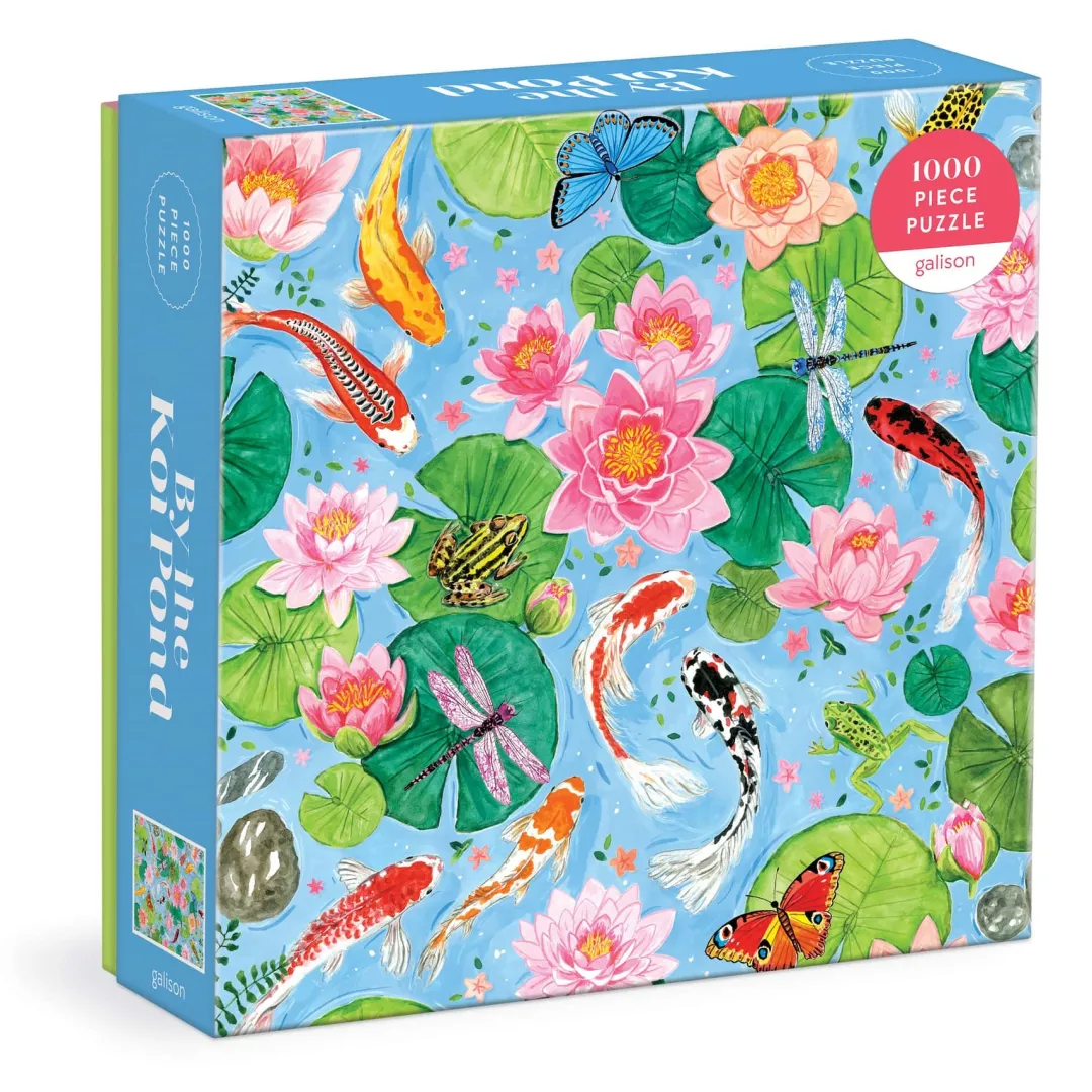Galison By The Koi Pond 1000 Piece Puzzle in Square Box