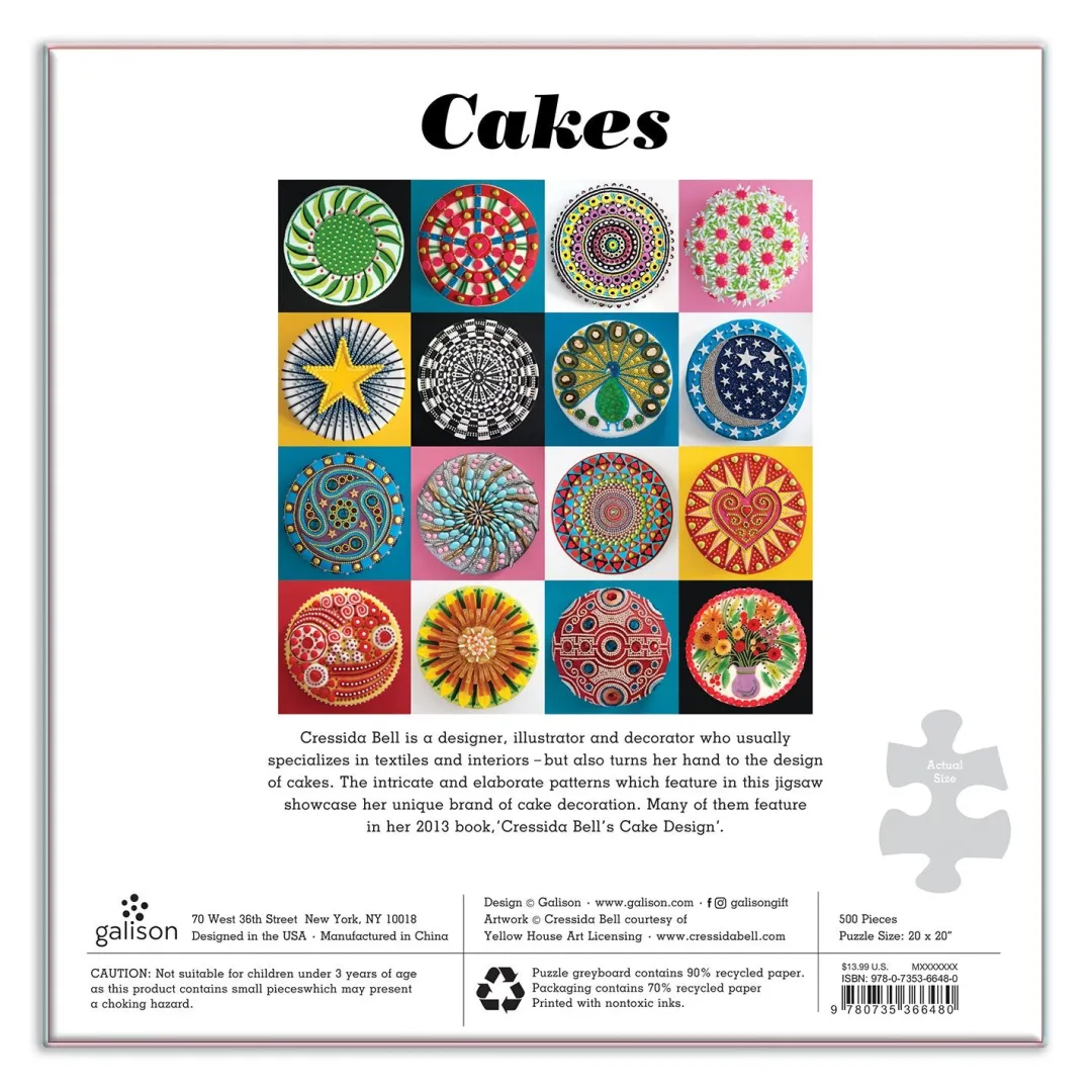 Galison Cakes 500 Piece Jigsaw Puzzle