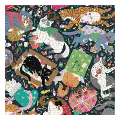 Galison Catmas Chaos 500 Piece Foil Puzzle