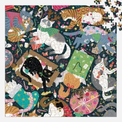 Galison Catmas Chaos 500 Piece Foil Puzzle