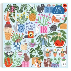 Galison Cats in the Houseplants 500 Piece Puzzle