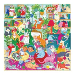 Galison Caturday Afternoon 500 Piece Family Puzzle