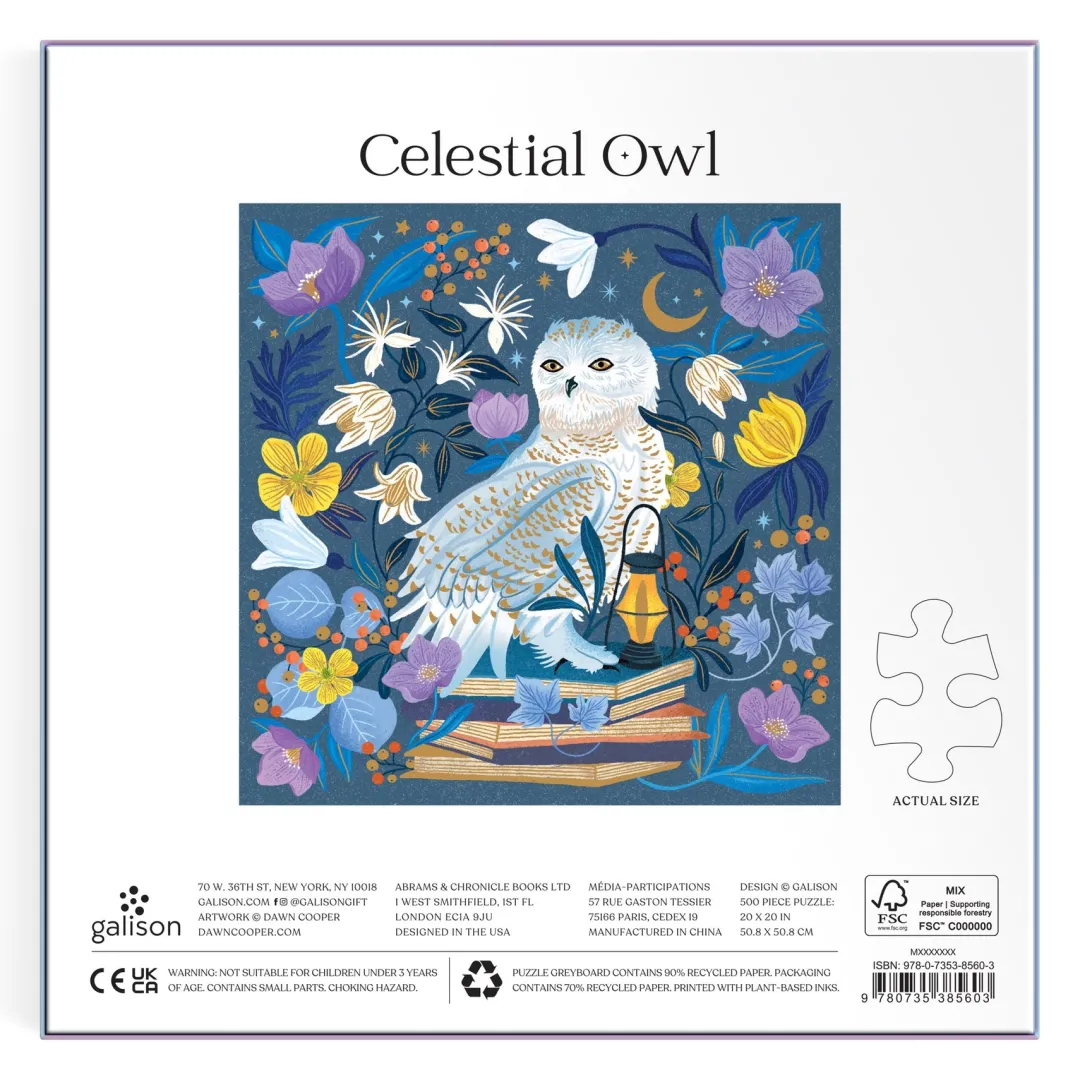 Galison Celestial Owl 500 Piece Foil Puzzle
