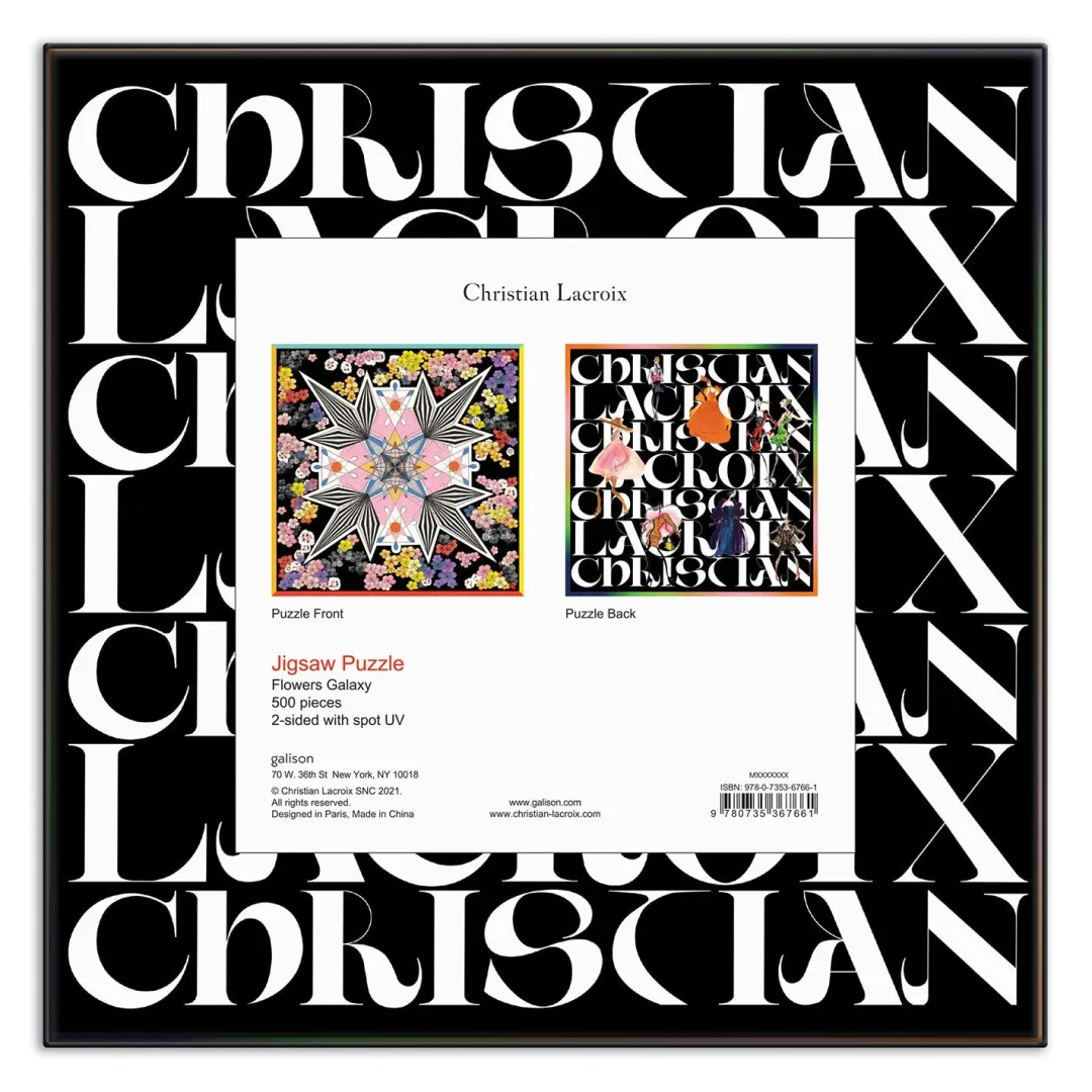 Galison Christian Lacroix Flowers Galaxy Double-Sided 500 Piece Jigsaw Puzzle