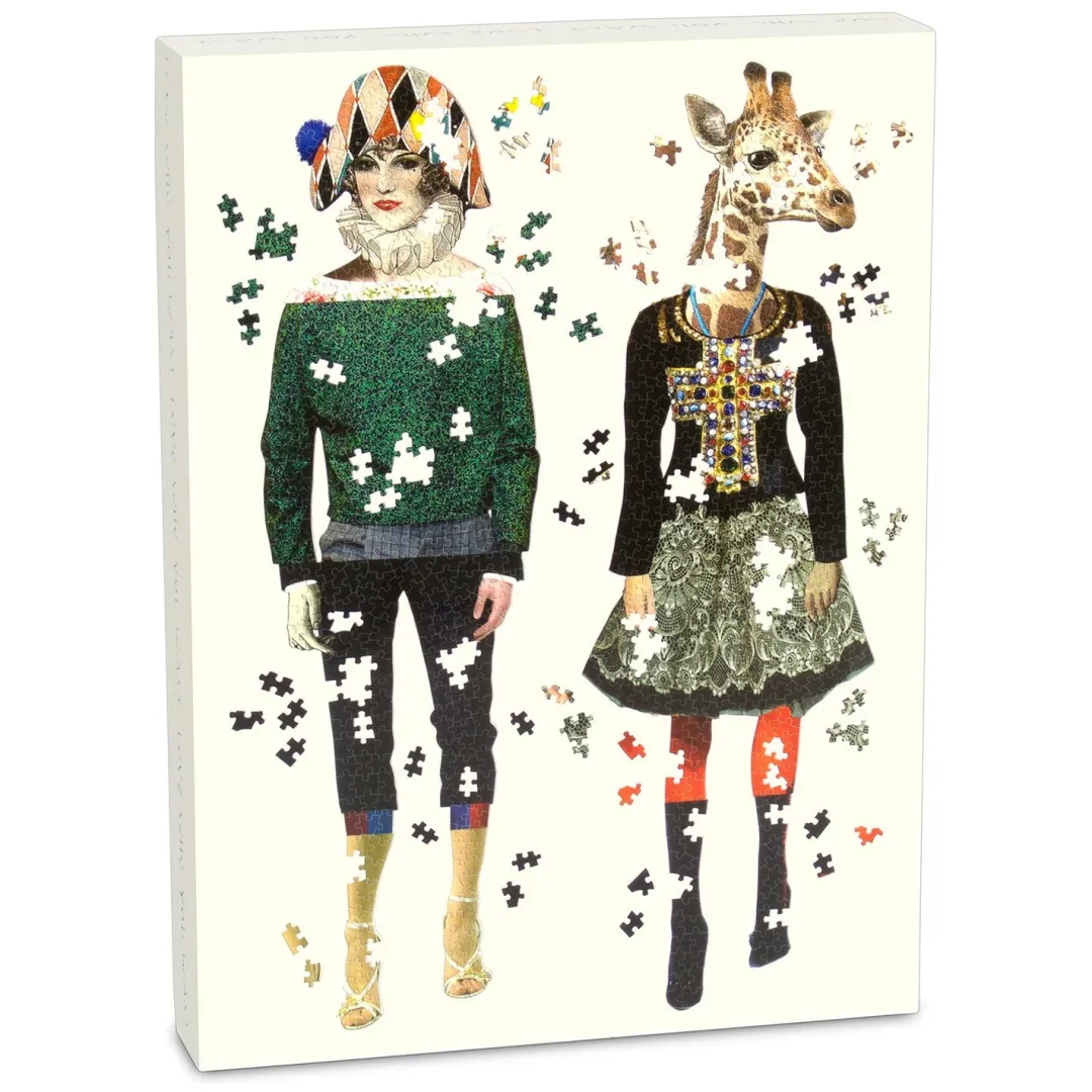 Galison Christian Lacroix Heritage Collection Love Who You Want Set of Two Shaped Jigsaw Puzzles