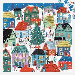 Galison Christmas in the Village 500 Piece House Puzzle