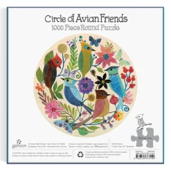 Galison Circle of Avian Friends 1000 Piece Round Puzzle