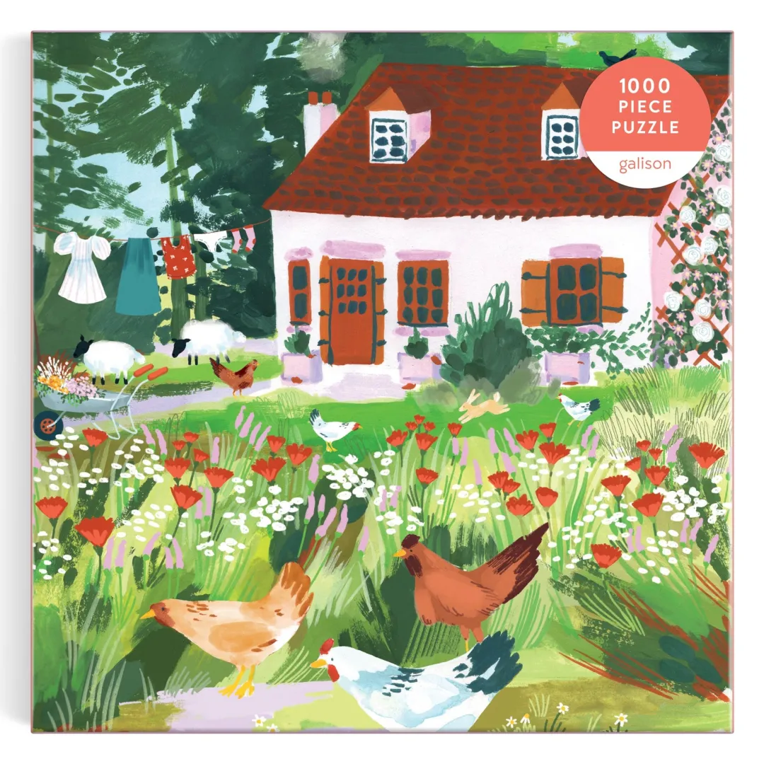 Galison Cottage Wildflowers 1000 Piece Puzzle in a Square Box