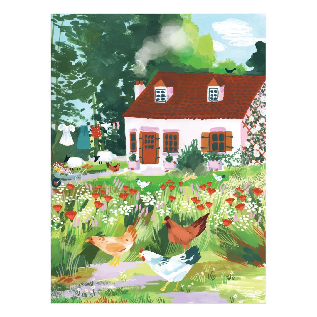 Galison Cottage Wildflowers 1000 Piece Puzzle in a Square Box