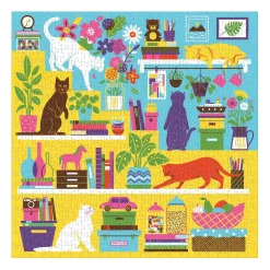 Galison Curious Cats 500 Piece Jigsaw Puzzle