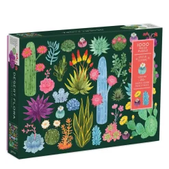 Galison Desert Flora 1000 Piece Jigsaw Puzzle with Shaped Pieces