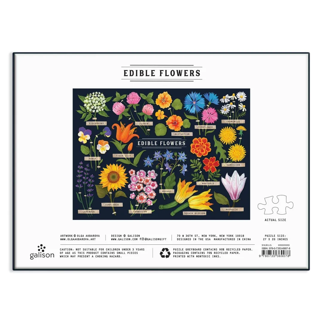 Galison Edible Flowers 1000 Piece Jigsaw Puzzle