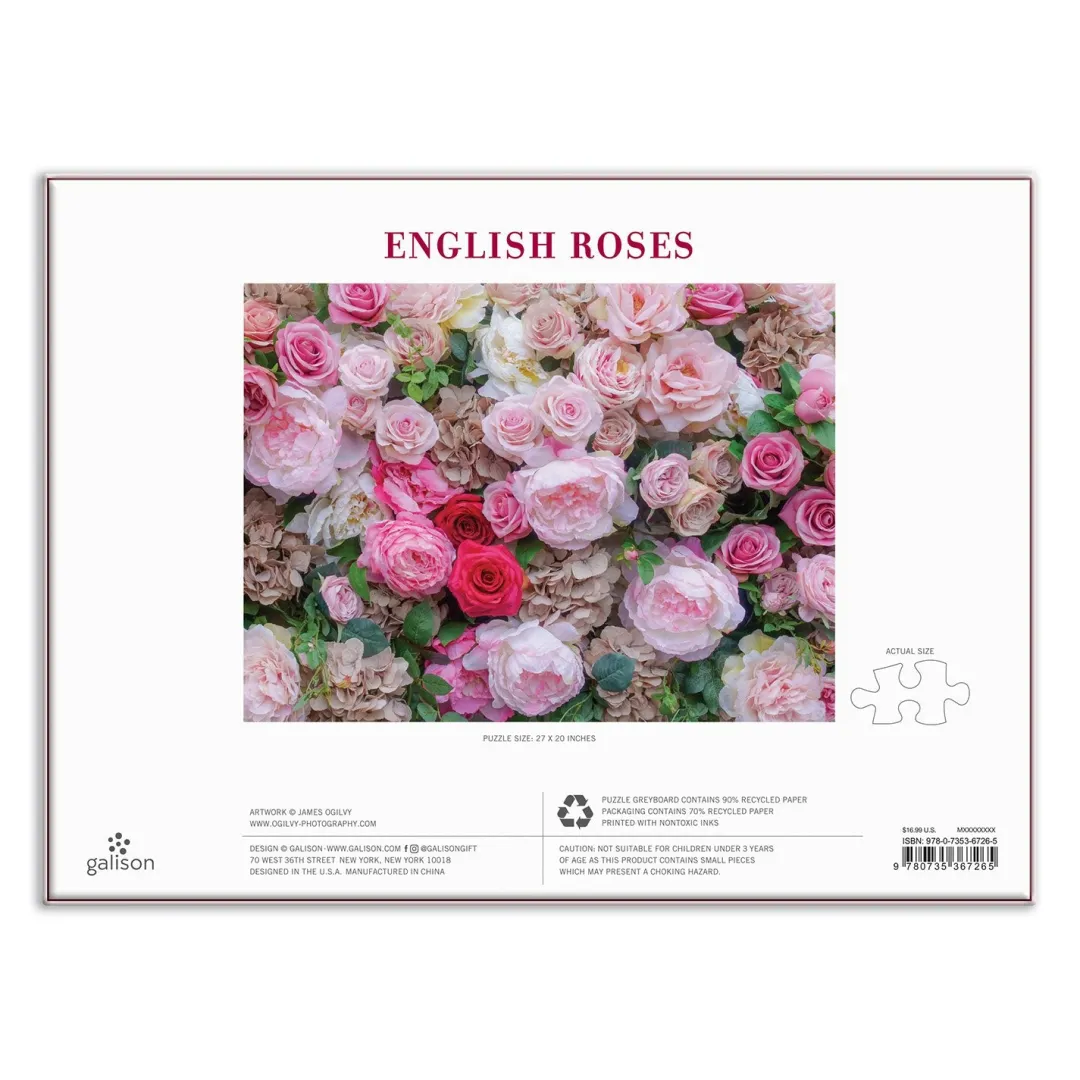 Galison English Roses 1000 Piece Jigsaw Puzzle