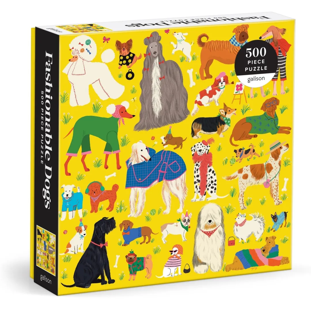 Galison Fashionable Dogs 500 Piece Puzzle