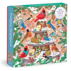 Galison Festive Feathers 500 Piece Foil Puzzle