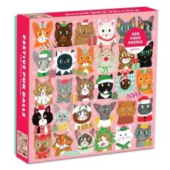 Galison Festive Furballs 500 Piece Jigsaw Puzzle