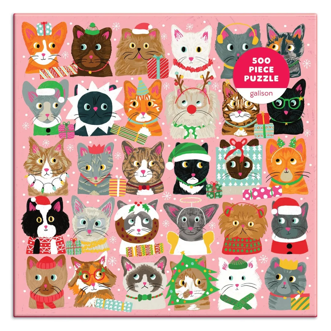Galison Festive Furballs 500 Piece Jigsaw Puzzle